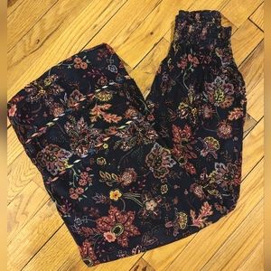 Anthropologie palazzo pants indigo and floral print